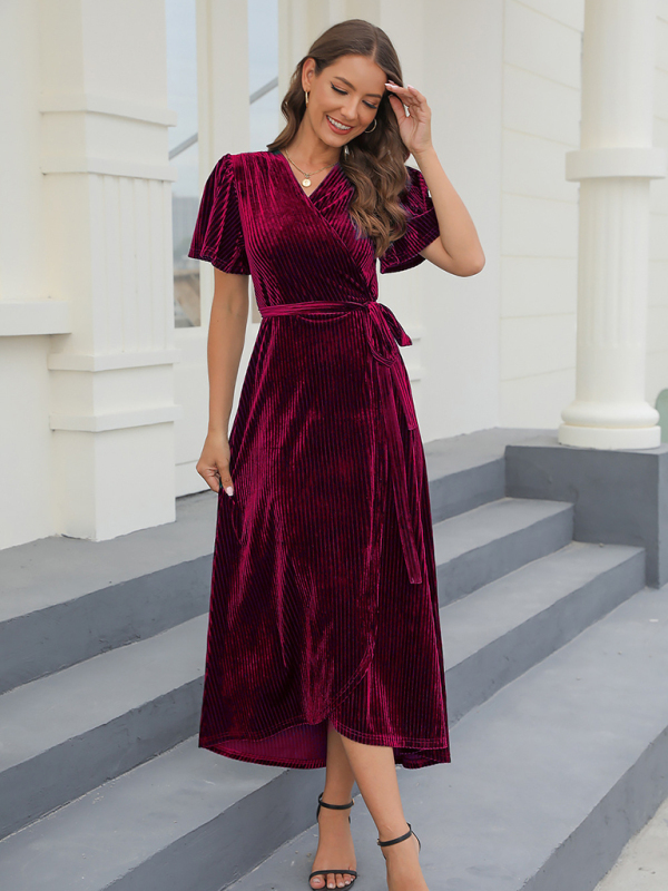 Split strap velvet dress - Image 3