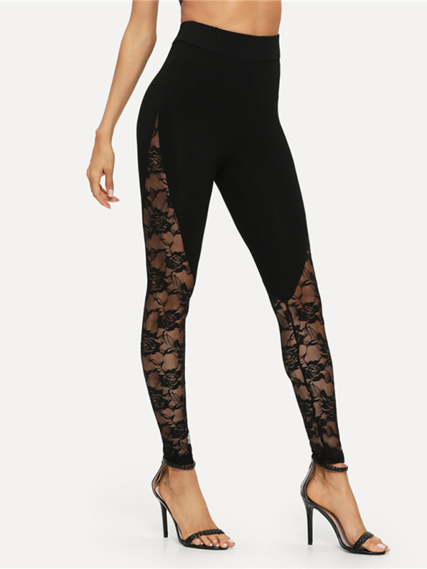 Lace stitching sports yoga leggings - Image 2