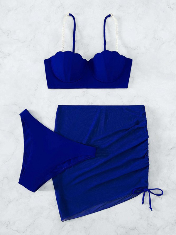 Women's shell cut designed bikini three-piece sets - Image 9