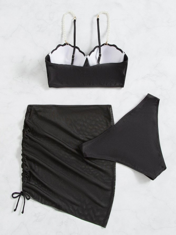 Women's shell cut designed bikini three-piece sets - Image 6