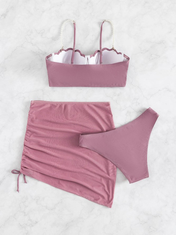 Women's shell cut designed bikini three-piece sets - Image 5