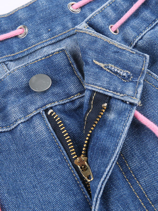 Women's Heart Graffiti Print Loose Jeans - Image 3