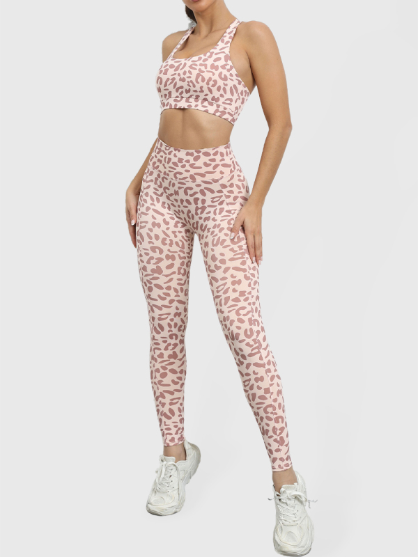 Leopard print yoga set