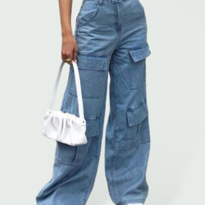 Denim Multi Pocket Loose Casual Cargo Pants