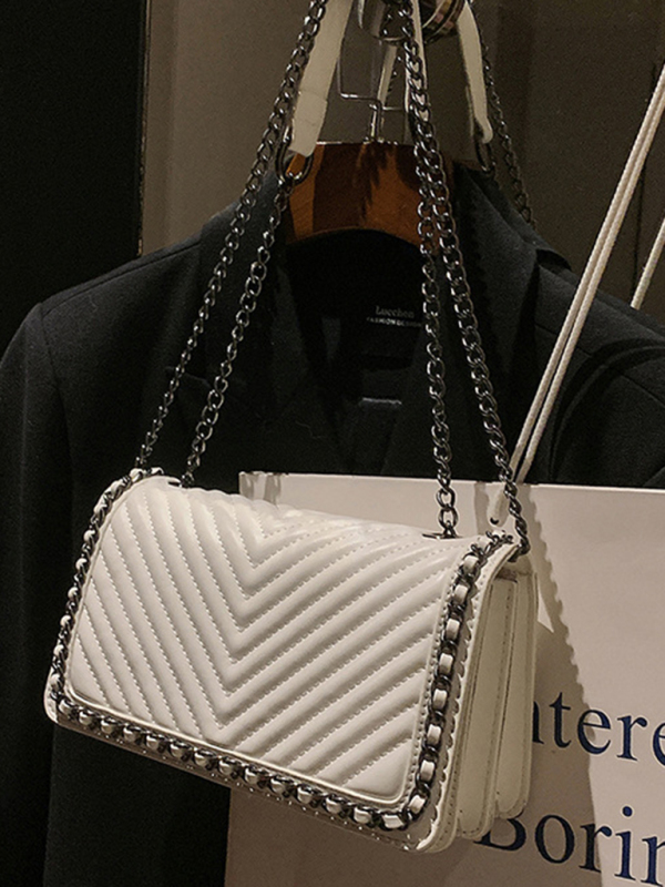 Embroidered thread chain square bag - Image 3