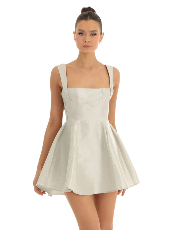 Square Neck Sling Swing Dress - Image 2