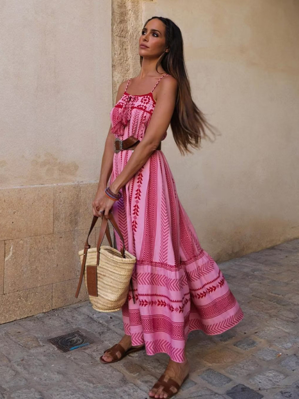 Crochet patchwork knitted style slip dress - Image 2