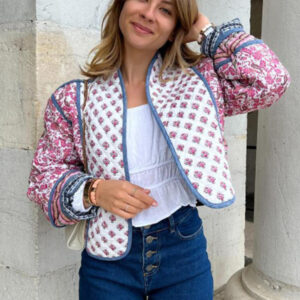 women's autumn printed reversible cotton coat