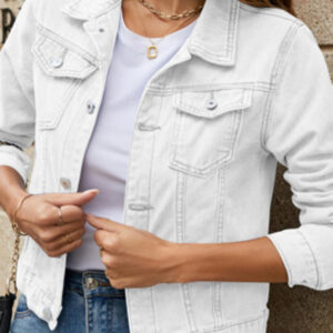 Women's slim lapel regular denim jacket
