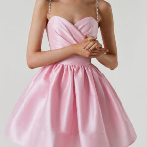 Women's dress pleated suspender dress