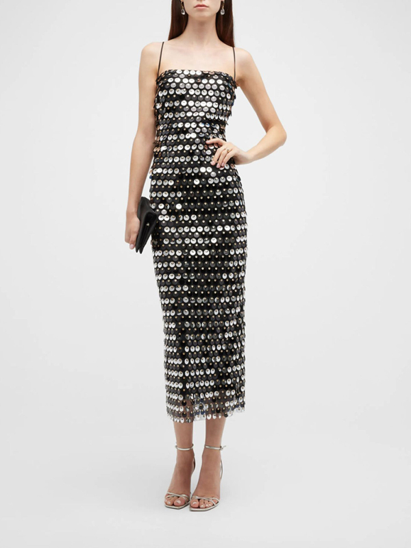 Women's beaded strapless party long dress - Image 2