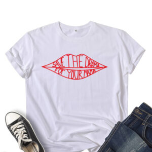 Women's SAVE THEDRAMA lip graphic print short-sleeved T-shirt