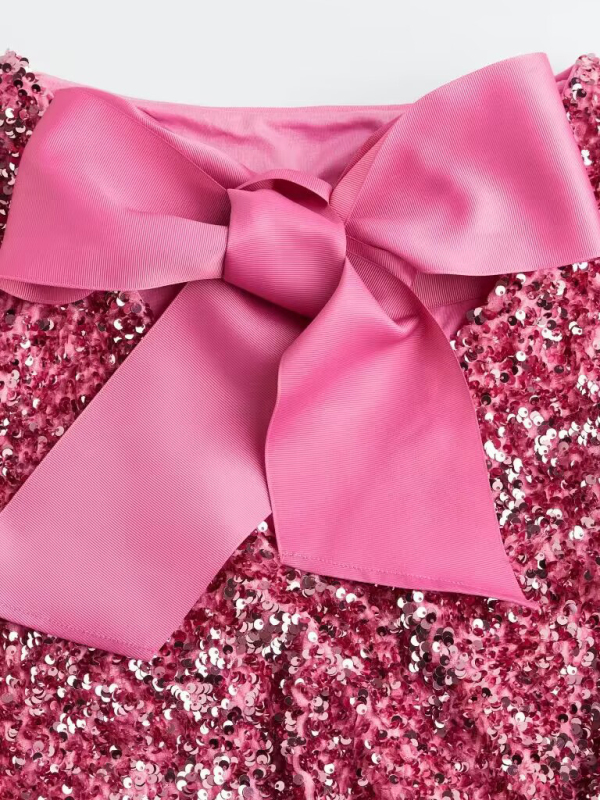 Round neck long sleeve loose sexy sequin dress - Image 3