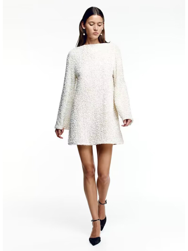 Round neck long sleeve loose sexy sequin dress - Image 2