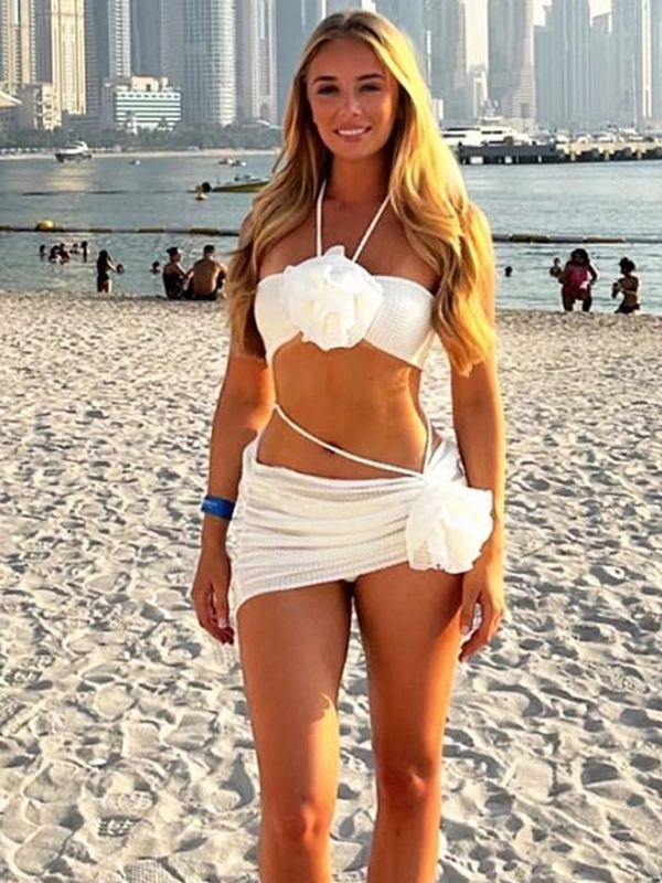 Women's new three-piece bikini three-dimensional flower split swimsuit - Image 2