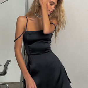 Cross halter strap sexy dress