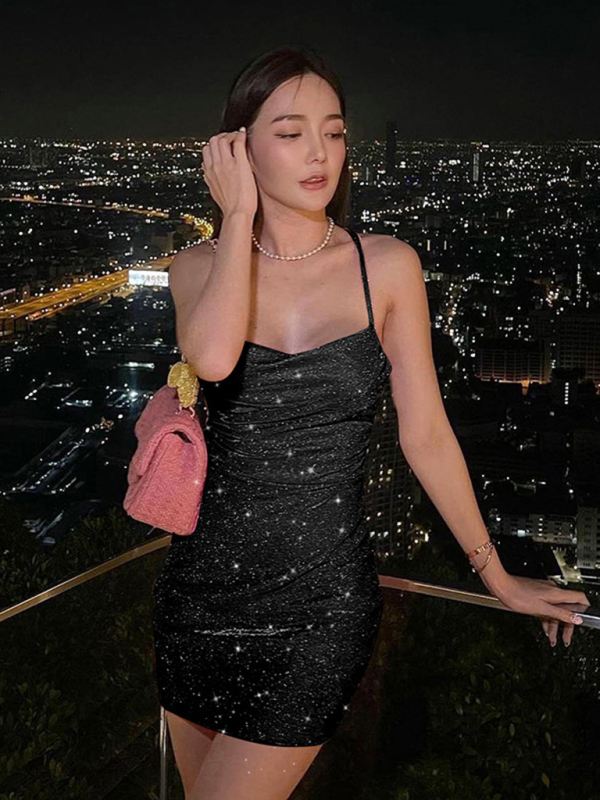 Backless suspender short hip-covering skirt dress - Image 13