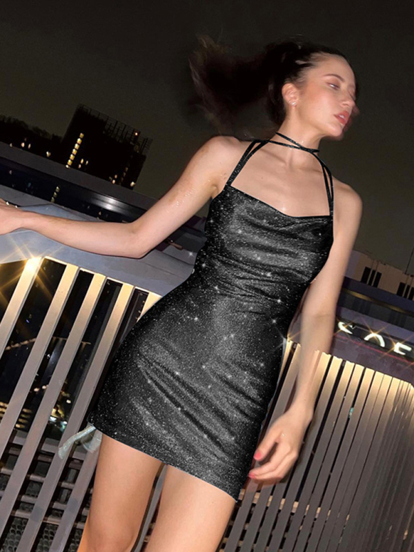 Backless suspender short hip-covering skirt dress - Image 14