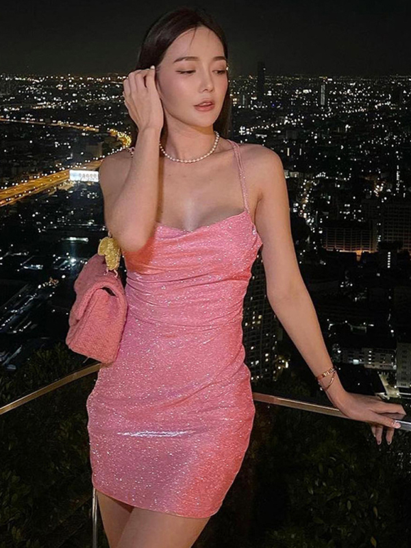 Backless suspender short hip-covering skirt dress - Image 10