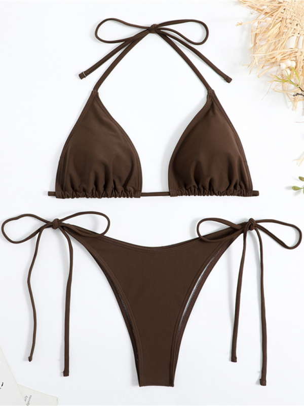 Split strap women's sexy triangle bikini - Image 12