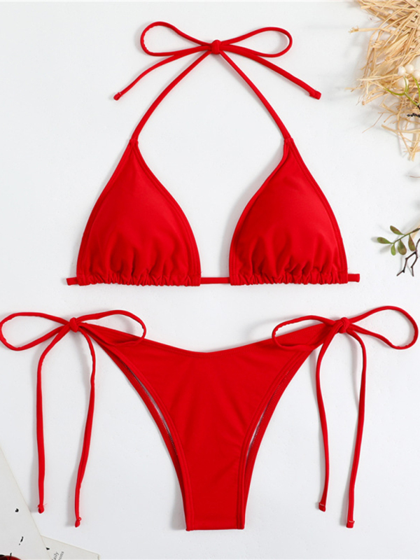 Split strap women's sexy triangle bikini - Image 6