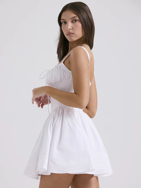 New sexy and elegant floral print suspender waist dress - Image 8