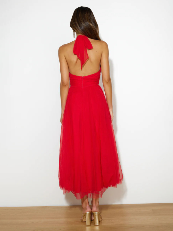 New style halter neck mesh turtleneck dress - Image 16