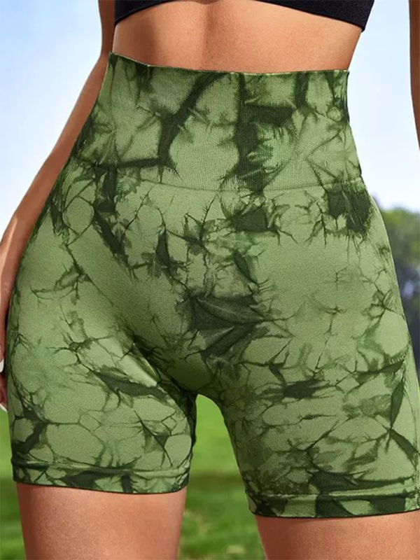 Tie Dye Tight Sports Yoga Shorts - Image 7
