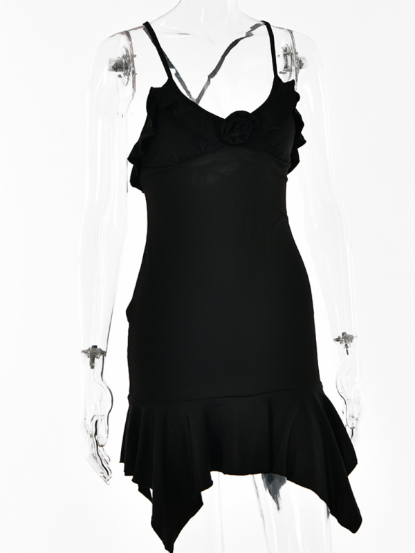 Suspender V-neck dress fashion high waist skirt - Image 7