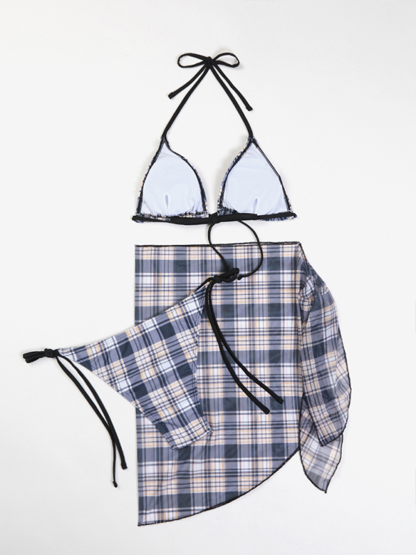 Women's sexy bikini lace-up skirt three-piece swimsuit - Image 7