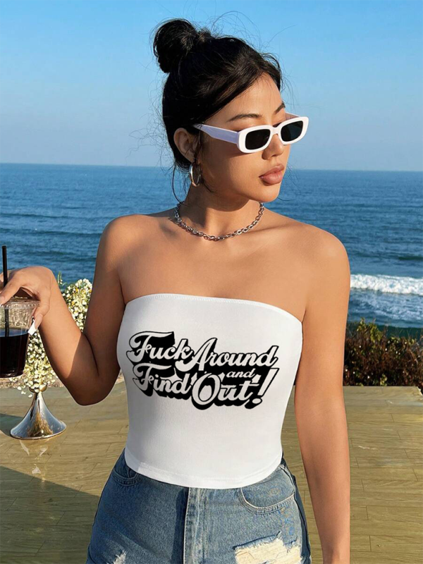 Sleeveless Tube Top with Cherry Print Y2K Top - Image 4