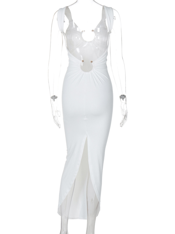 Sexy V-neck backless slit slim dress - Image 10