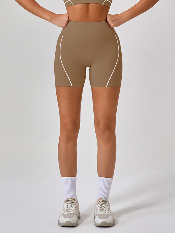 Skinny outdoor sports spaghetti strap contrast color suspender bra + shorts Yoga suit - Image 19