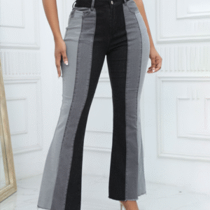 Stretch Fashion Washed Colorblock Jeans