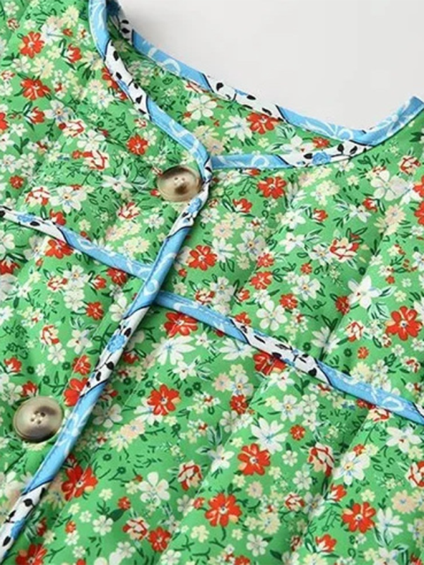 Floral Print Wrap Cotton Jacket - Image 6