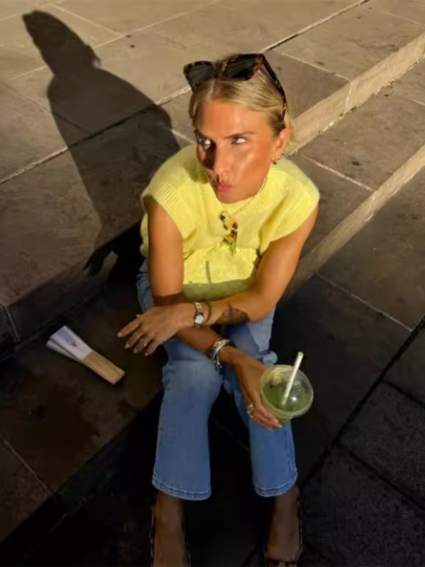 Yellow Knit Sweater Vest - Image 5