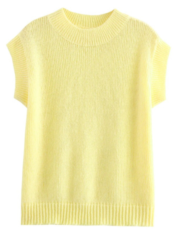 Yellow Knit Sweater Vest - Image 4