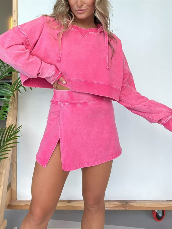 New women's long-sleeved hooded sweatshirt skirt set - Image 7