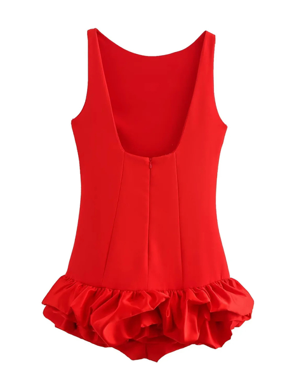 Fashion sleeveless short ruffle dress - Image 9