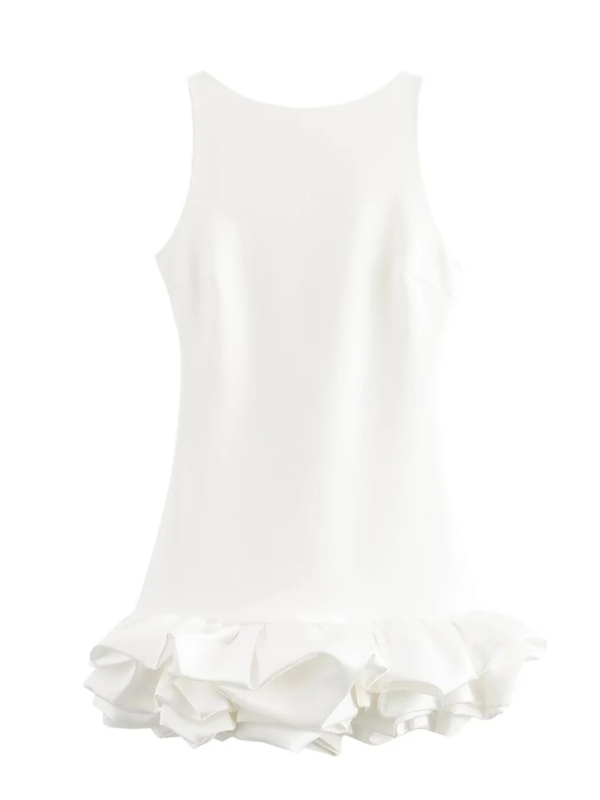 Fashion sleeveless short ruffle dress - Image 4