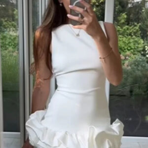 Fashion sleeveless short ruffle dress