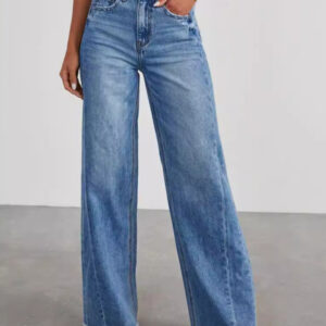 Paneled Frayed Hem Jeans