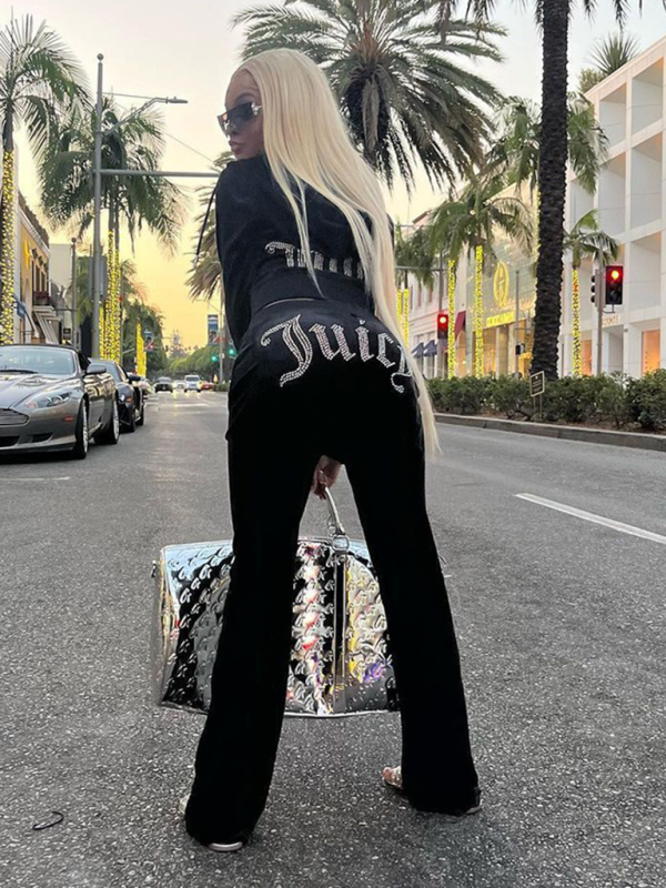 Women's casual diamond sportswear tracksuit two-piece suit - Image 19