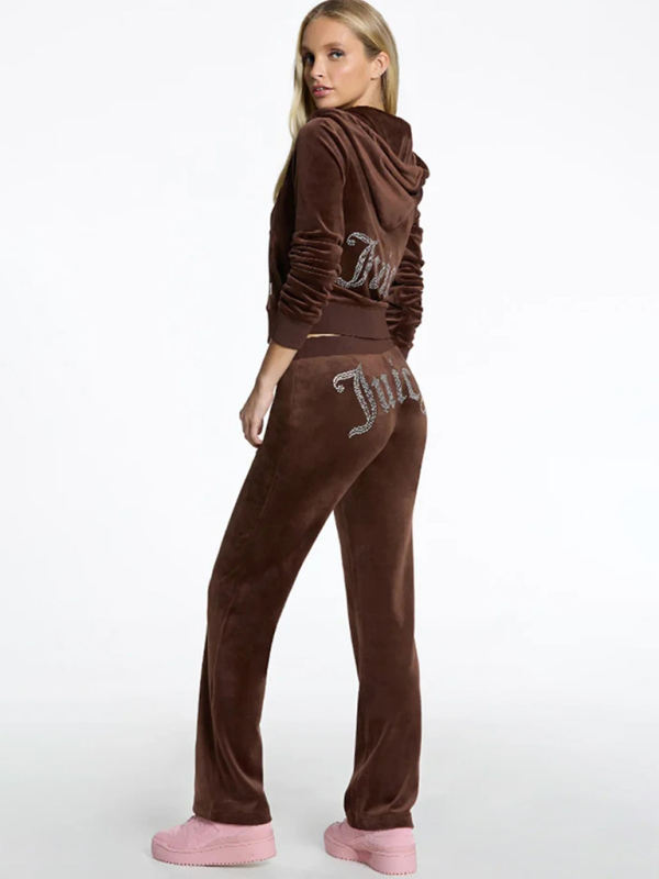 Women's casual diamond sportswear tracksuit two-piece suit - Image 10