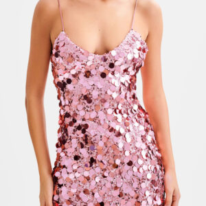 Women's sequined suspenders hip skirt