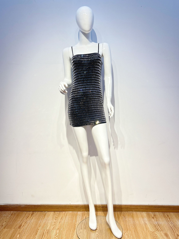 Hot Girl Sparkling Rhinestone Waist Sexy Tube Dress - Image 4
