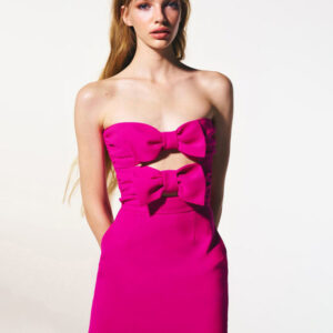 Women's short skirt sexy backless straight skirt hollow bow dress