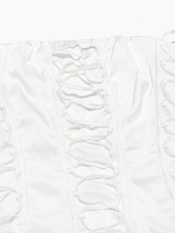 Strapless halter back chiffon stitching sexy dress - Image 4