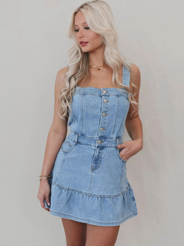 Suspender Denim Dress