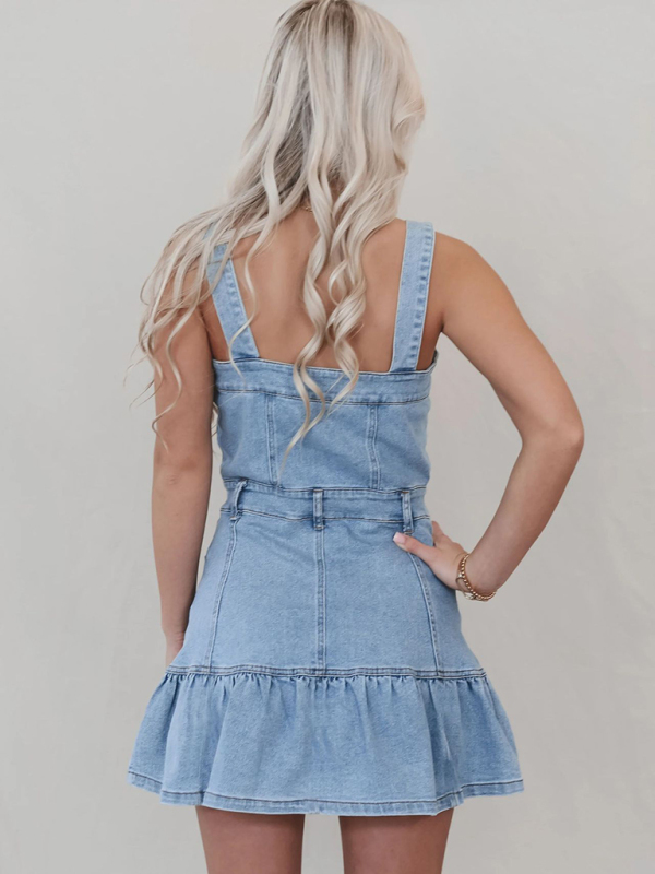 Suspender Denim Dress - Image 5